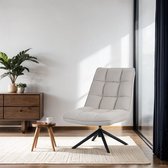 Dimehouse Draaifauteuil Yuki Beige Bouclé 360° Draaibaar - Stof - Industrieel