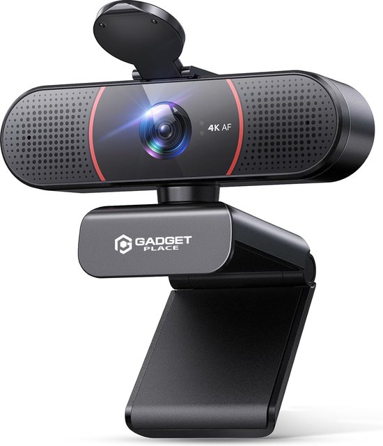 Foto: 4k ultra hd pro webcam met ruisvrije microfoon incl webcam cover en usb adapter voor laptop en pc windows en mac