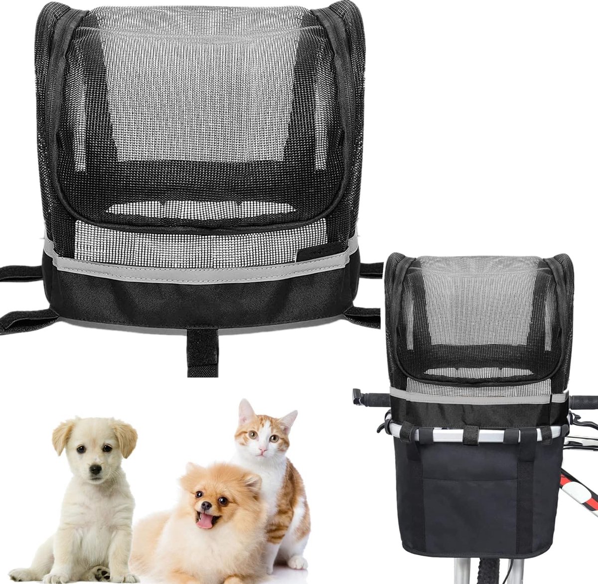 Solacis Hondenfietsmand elektrische fiets - Hondenfietsmand achterop - Honden fietsmand - Hondenfietsmand bagagedrager - Must have voor jouw hond!