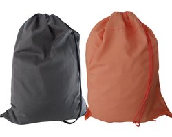Bluvardi katoenen waszakken set van 2 stuks - XXL -antracit-oranje