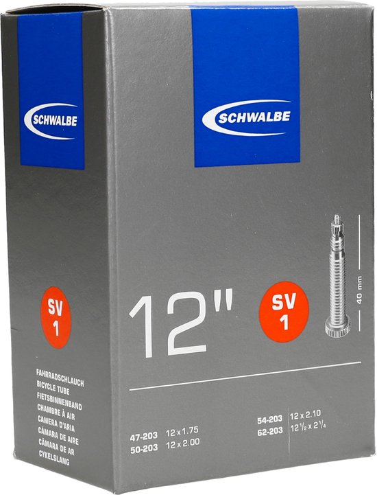 Binnenband Schwalbe SV1 12 / 47/62-203 - 40mm ventiel — afbeelding 4