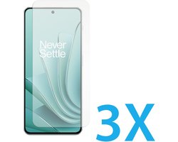 Glasplaatje Geschikt voor: OnePlus Nord 2/ Nord 2T/ Nord CE - 3x Screenprotector - screen protector - glas - bescherm - beschermglas