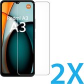Plaque de verre Convient pour: Xiaomi Redmi A3 - 2x Protecteur d'écran - protecteur d'écran - verre - protéger - verre de protection