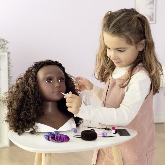 MOMOSTAR Tete a Coiffer Enfant, 58 Pièces Tête de Poupée de Maquillage