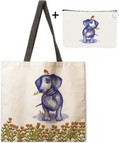 Sac Fourre-tout Réutilisable Motif Teckel - Grande Capacité, Toile Durable - Cadeau Idéal Pour Les Amoureux Des Chiens