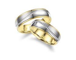Jonline SET Trouwringen Edelstaal Zirkonia Rondom| Vriendschapsringen | Relatie ringen