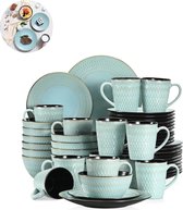 Bol.com LBB Luxe Serviesset – 48 delig – 12 persoons – Porselein - Bordenset – Dinner platen – Dessertborden - Kommen - Mokken -... aanbieding