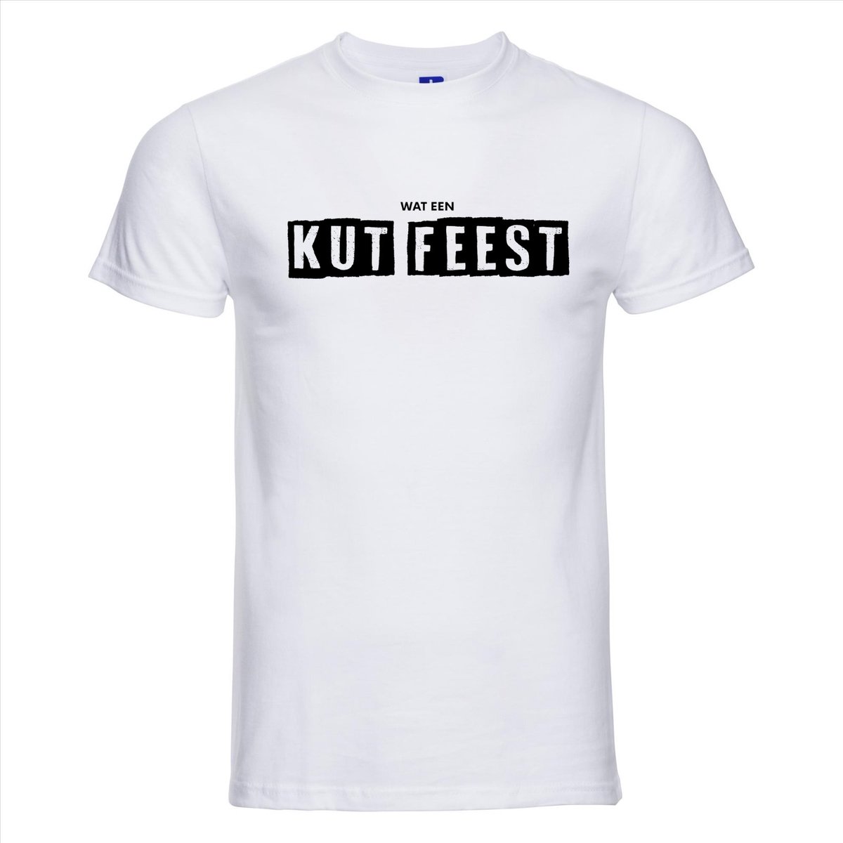 Wat een kut feest T-shirt - 100% Katoen - Maat S - Classic Fit - Wit