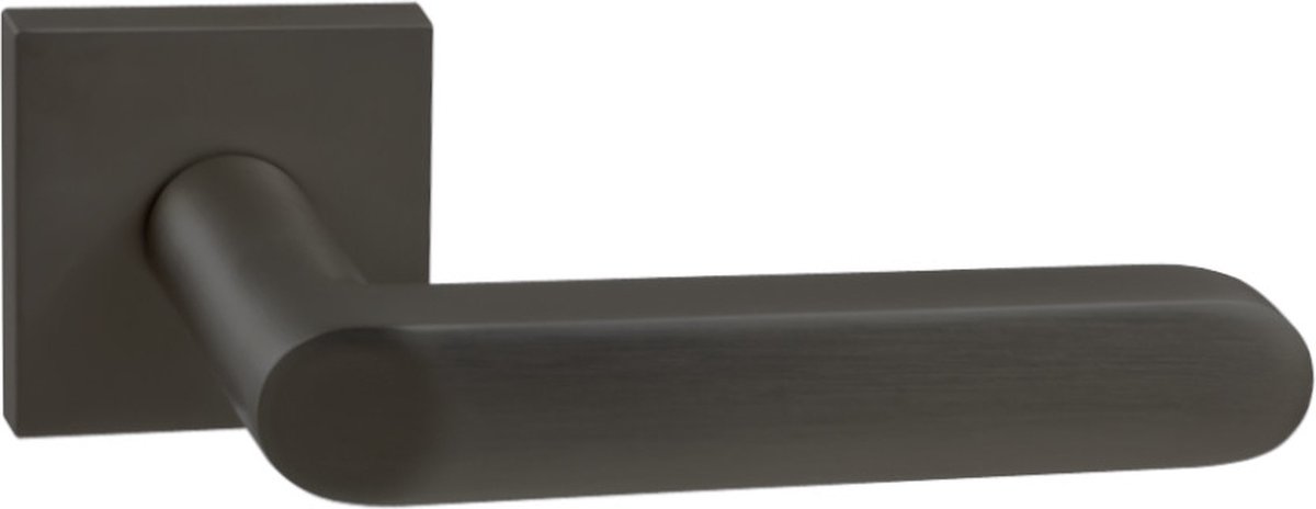 Slim Line GIVERNY deurklink set - slechts 6mm dik rozet - mat zwart - vierkant model - incl. bevestigingsmateriaal