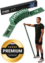 FITELASTIX® Premium Weerstandsband Lang - Alles in 1 - Resistance Band - Sport Elastiek Fitness - Workout Elastiek - Met Handvatten - Thuis Sporten - Weerstand band 5-30kg - Stof - Groen