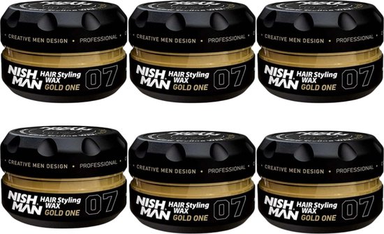 NISHMAN 07 HAIR STYLING WAX GOLD ONE 6 STUKS+ kam