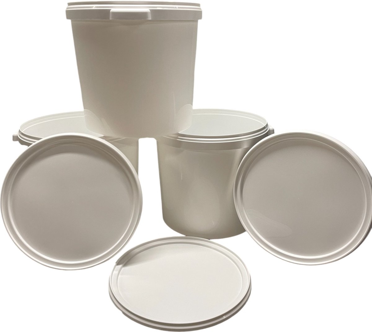 Goedkoopste HL Verpakkingsemmer met deksel - Emmer - Emmers - Kunststof - Handvaten - 3x stuks - 28 Liter.