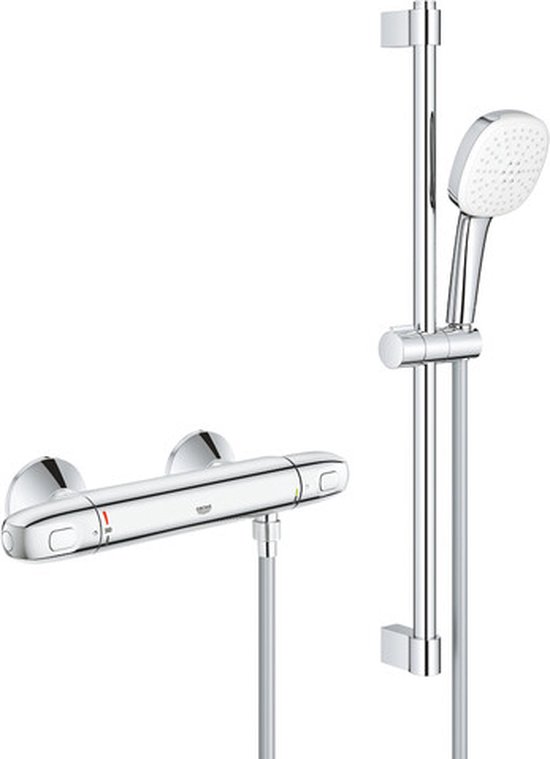 Grohe Grohtherm 1000 New - douche comfortset (thermostatische kraan, doucheslang/stang/kop en koppelingen)