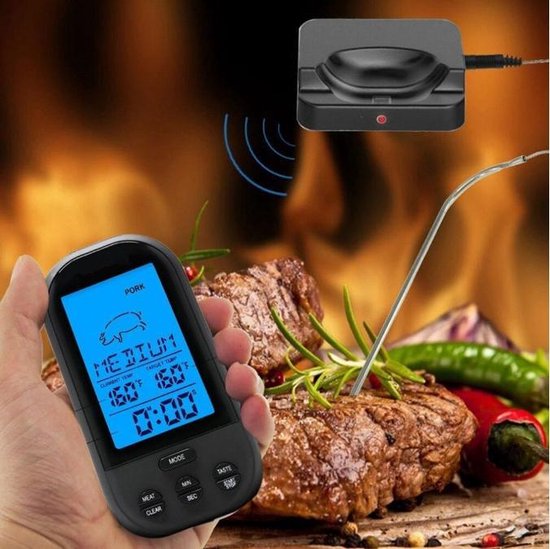 Thermomètre numérique à viande / poisson de Luxe sans fil - Thermomètre à  noyau pour... | bol.com