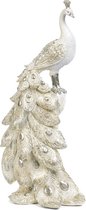 Statue Paon Goodwill Crème H 31 cm