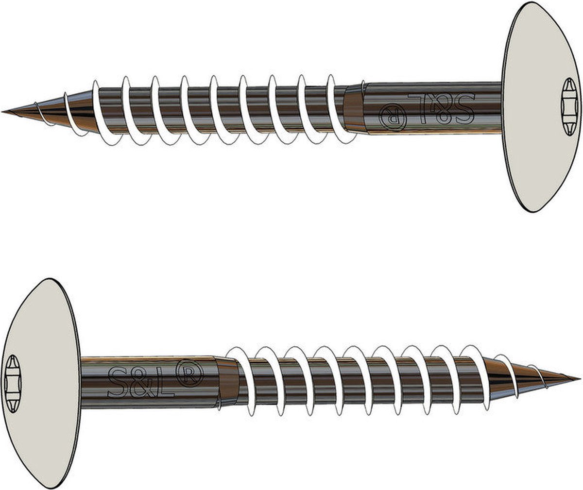 HPL gevelschroef van 4,8X38 gemaakt van RVS A2 met kleur RAL9002 (Grijswit)