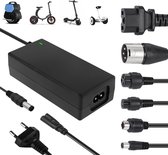 Chargeur pour Steps électriques - 42 V 2 A - Chargeur pour vélo électrique - Câble de charge à 6 connexions - Hoverboard Drift Trikes - Chargeur de batterie de vélo 36 V de remplacement - Accessoires de vélo électrique