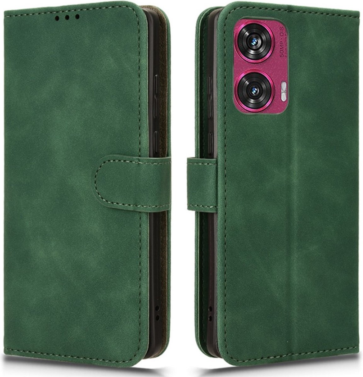 Coverup Hoesje - Geschikt voor Motorola Edge 50 Fusion Hoesje - Coverup Book Case - Groen