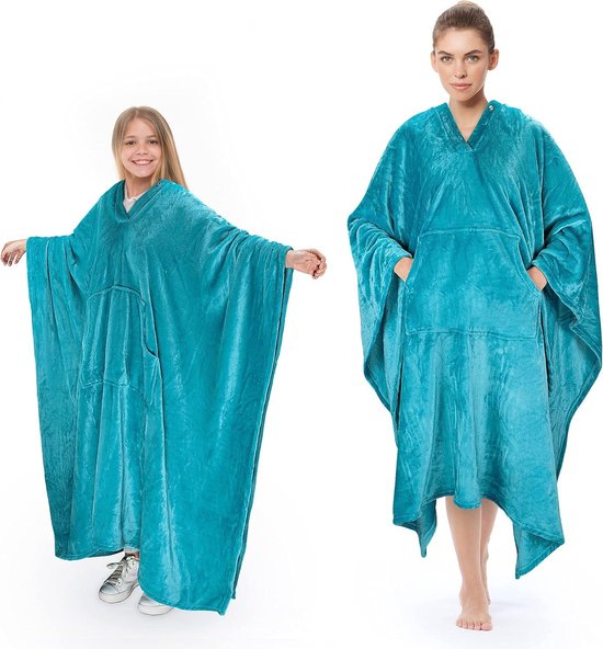 lmoikesz Zacht fleece bedjack met knopen en zakken om 's nachts warm en comfortabel te blijven, van polyester, roze, één maat