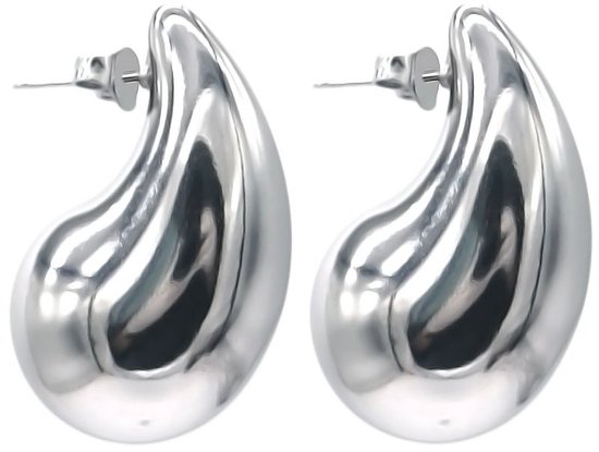 Oorbellen - oorstekers – accessoire - oorsieraad - sieraad - water - druppel - zilverkleurig - tijdloos - hip - cadeau - feest - chique -dames – vrouwen