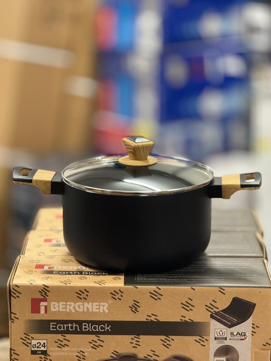 Bergner Earth Keukenpan, 24 cm, met deksel