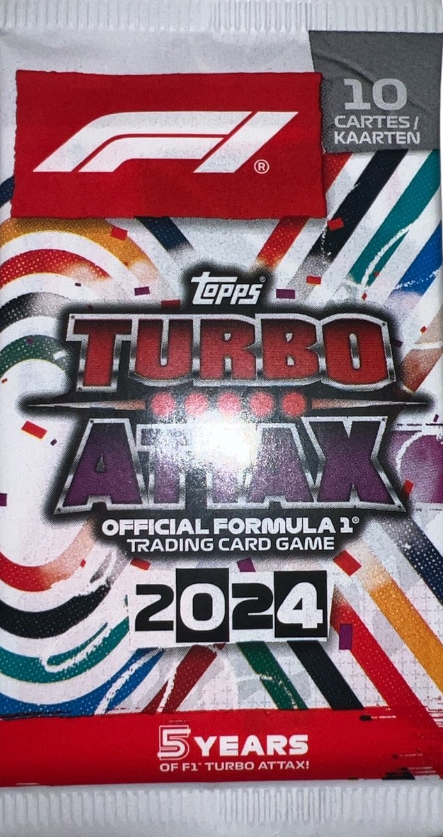 Topps Turbo Attax Formula 1 2024 Full Box – 24 Pacchetti, 240 Carte Da Collezione