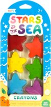 Ooly - Stars Of The Sea Crayons - Set Van 6 Stervormige Krijtjes - Gemakkelijk Vast Te Houden En Geweldig Voor Kleine Handjes - Niet-Giftig - Geschikt Vanaf 3 Jaar