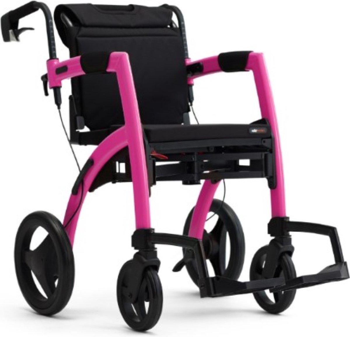 Goedkoopste Rollz Motion2 Rollator en Rolstoel inéén, Standaard, Roze, Candy Pink