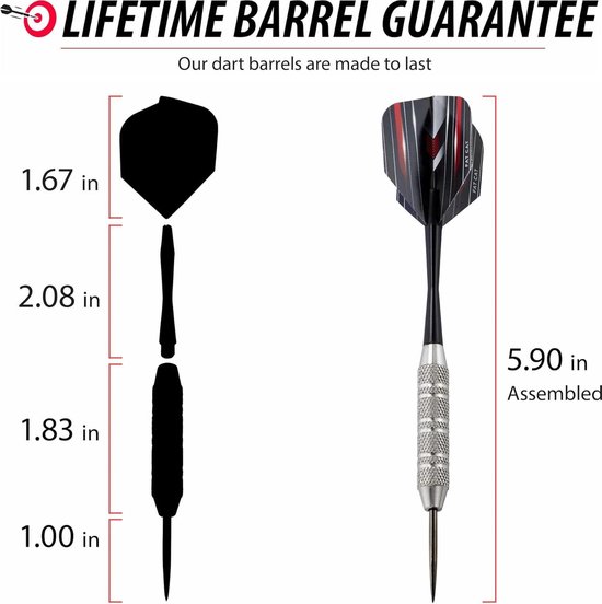 Stalen tip dartpijlen met opberg- en reiscontainer - 19 gram (Pack van 27) van Grebarley — afbeelding 2