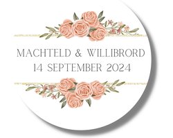 20 x Gepersonaliseerde Stickers Trouwdag Namen Huwelijk Aankondigen Sluitstickers - Trouwen - 4 cm