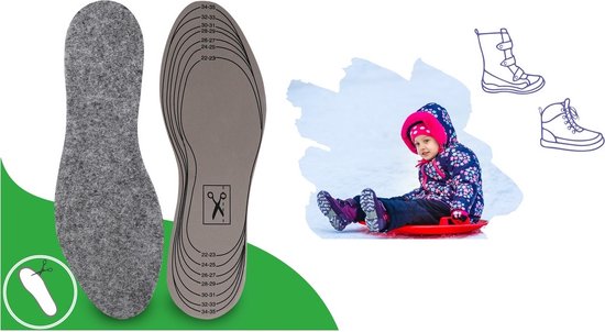 Foto: Uitgesneden inlegzolen schoenzolen voor kinderen maat 22 36 bieden warmte en comfort op koude dagen ze zijn gemaakt van hoogwaardig vilt isoleren effectief tegen de kou en passen bij elk schoeisel 