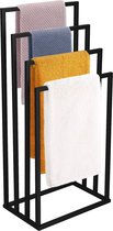 Springos Porte-serviettes - Salle de bain - Porte-serviettes - Porte-serviettes - Quatre bras - Métal - Zwart