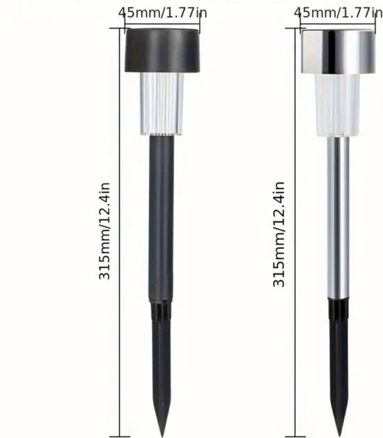 Nivard Tuinverlichting - Tuinlampen - Buitenverlichting - Tuin Verlichting - Led Lamp - Licht - Op Zonneenergie - LED - Warm Licht - Roestvrij - 10 stuks