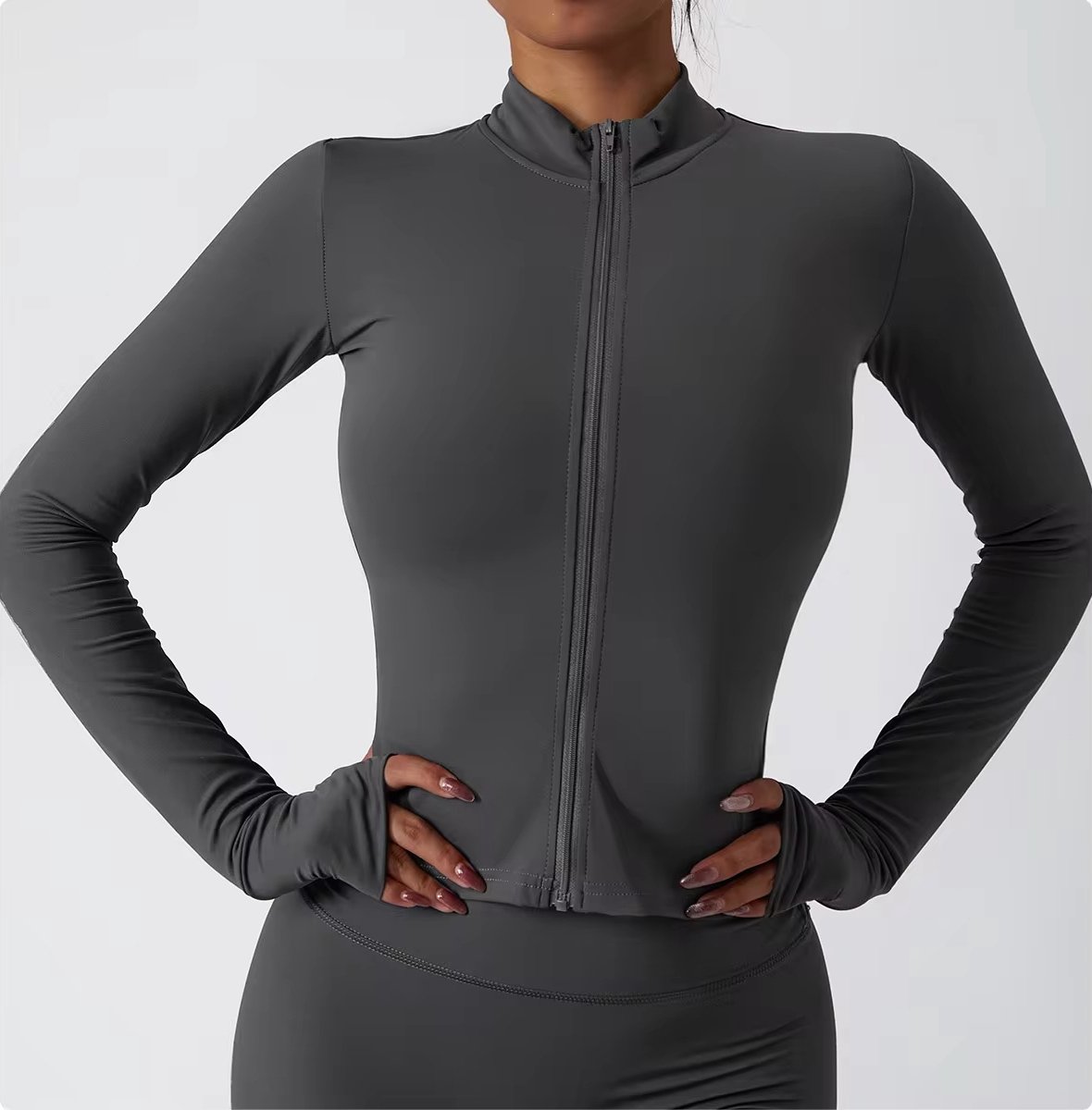 PureSquare - Sportvest met rits - Ademend - Sneldrogend - Donkergrijs - L
