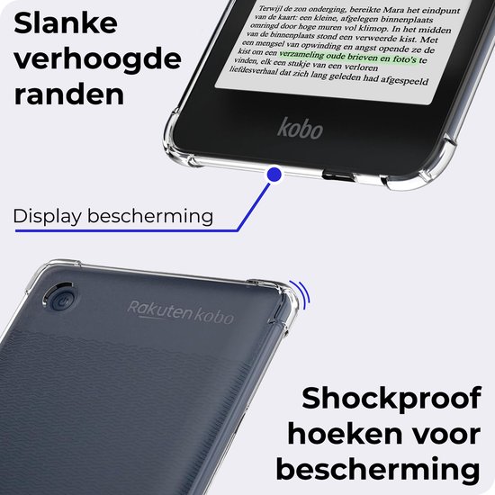 Hoes Geschikt voor Kobo Clara Colour Hoesje Siliconen Case Hoes Back Cover - Transparant van i12Cover — afbeelding 4