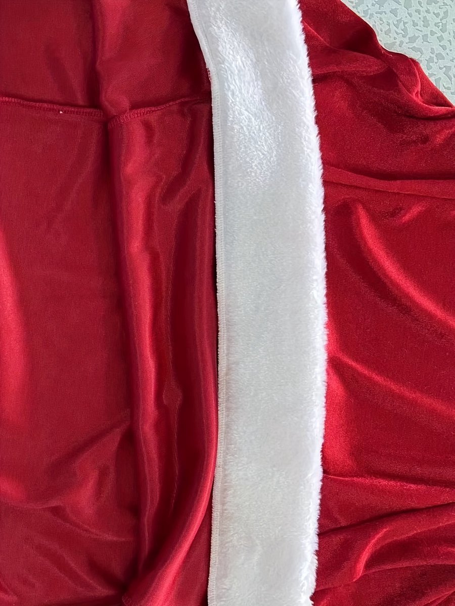 Cape Rouge Noël Avec Capuche - Fausse Fourrure Blanche - Pour Déguisement, Fêtes, Halloween (120cm) - 2