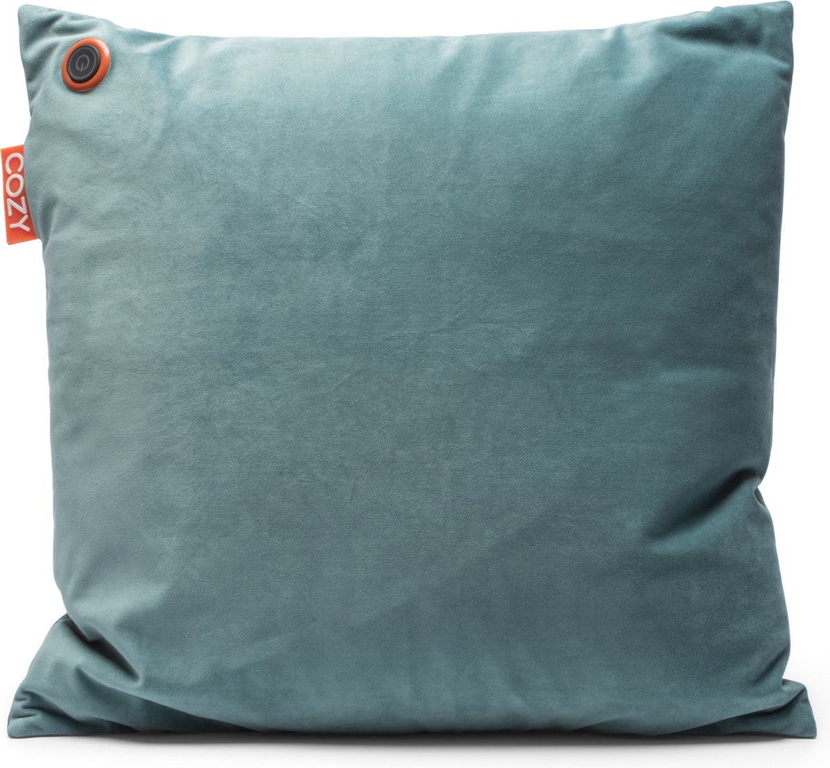 ​Cozy warmtekussen - Duurzaam & Draadloos - Infrarood - 45x45 cm - Velvet stof - Blauw-groen - incl 5.000 mah powerbank