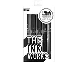Ooly - The Ink Works - Zwarte inkt stiften met 5 verschillende punten