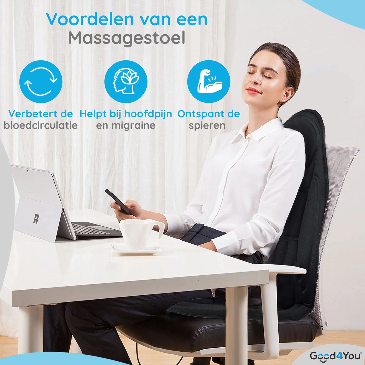 Good4You Massagestoel Auto - Massagekussen - Massage - afbeelding 2