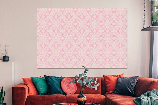 Tableau aluminium 150x100 cm - Décoration murale métal - Motif - Formes - Beige - Rose - Décoration murale métal salon - Décoration industrielle - Photo sur dibond - Accessoires industriels chambre