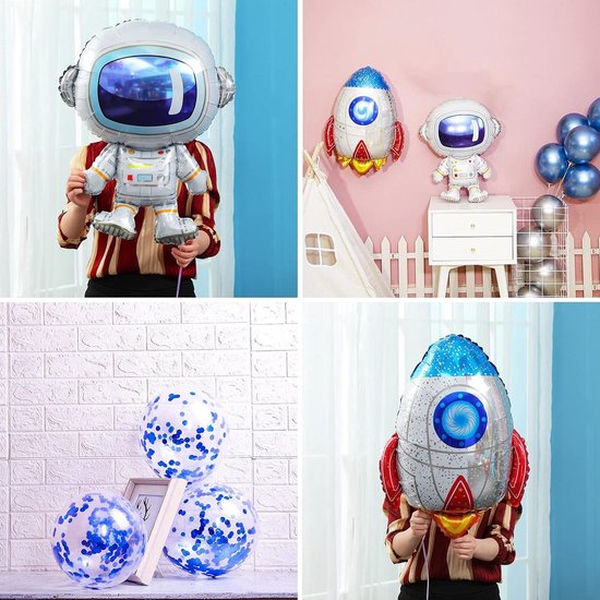 2 stuks astronauten folieballonnen set ruimte kinderverjaardag decoratie, ballonnen voor kinderen verjaardag, outdoor space party ballonnen, astronaut helium ballonnen decoratieve ballon heelal