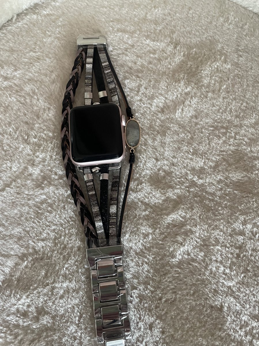 Apple Watch Bohemian Indian stijl horlogebandje 42-44-45mm leer en kralen