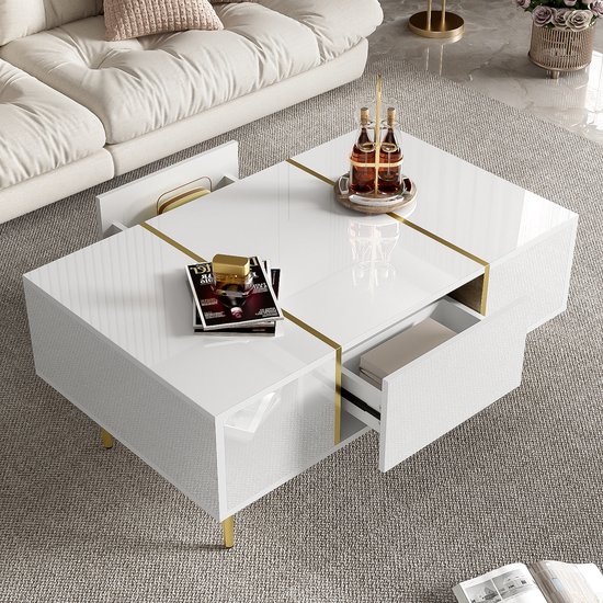 Salontafel wit met houten blad - De 15 beste producten ter vergelijking