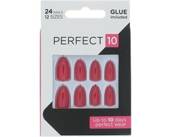 Elegant Touch Perfect 10 Pre-Glued Nails - Scarlet