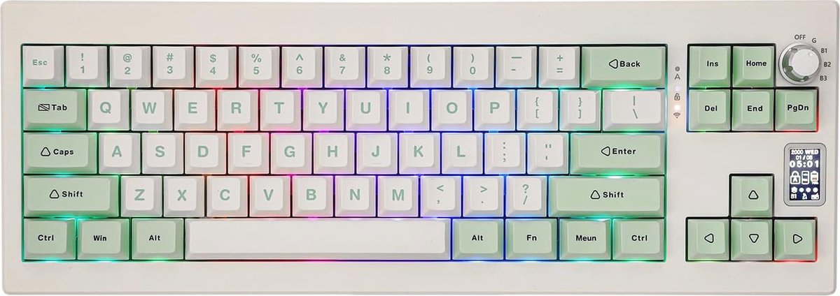 Mechanisch Gaming Toetsenbord met Hot Swap, Draadloos en Bedraad, 3000mAh Batterij en RGB Verlichting