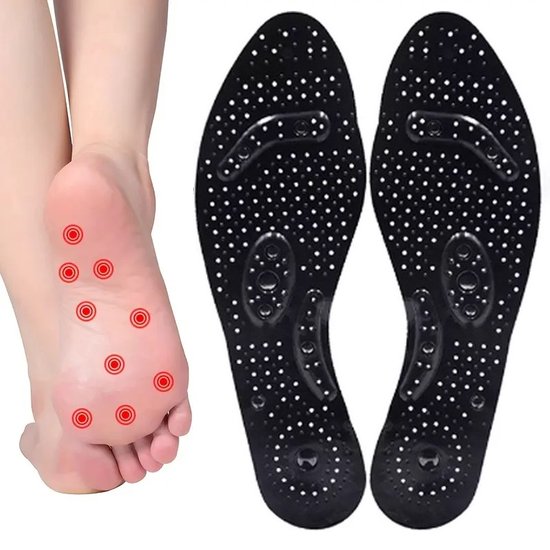 Afslankzolen I Magnetische Inlegzooltjes I Acupressuur Zolen I Massage Zolen I Gewichtsverlies Zolen I Voor Man En Vrouw I Zwart I 40 - 45