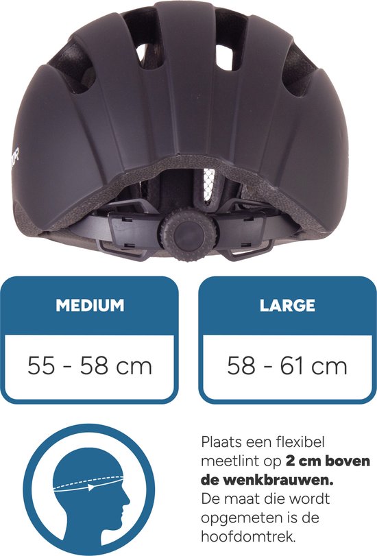 Rucanor City Flow Fietshelm (EN 1078) - Verstelbaar met Draaiknop - Lichtgewicht - Maat L 58-61 cm - Zwart - Fietshelm - Skatehelm — afbeelding 2