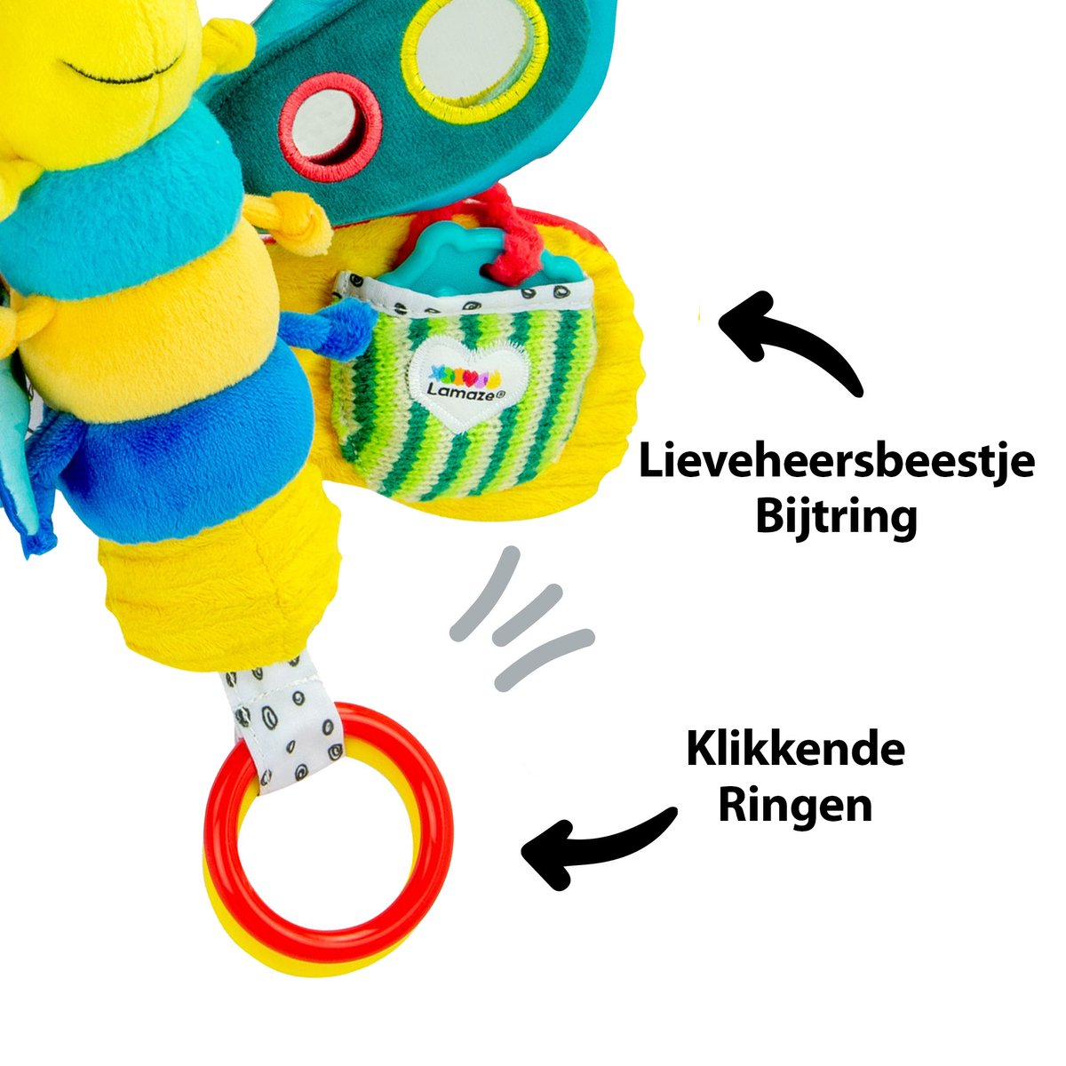 Lamaze Freddie De Vuurvlieg - Grijp- en bijtspeelgoed - Babyspeelgoed - Knuffel - Spelen en ontdekken — afbeelding 5