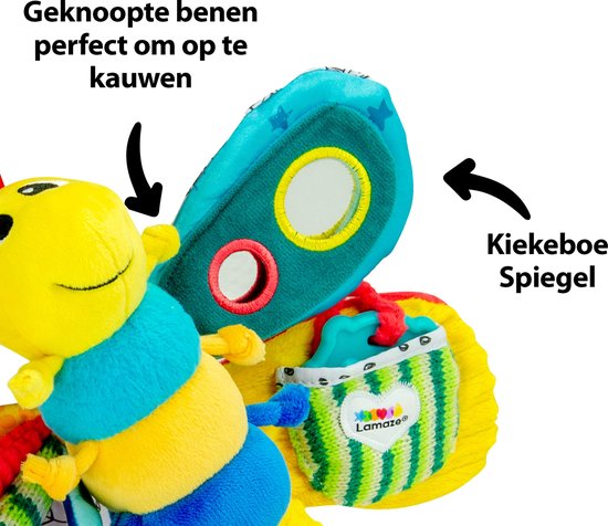 Lamaze Freddie De Vuurvlieg - Grijp- en bijtspeelgoed - Babyspeelgoed - Knuffel - Spelen en ontdekken