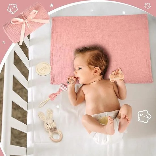 MensStore Newborn Baby Set - Pasgeboren - Baby - Kraam Cadeau - Gift Set - Geschenkset - Babyshower - Meisjes - 7-Delig Cadeau — afbeelding 3